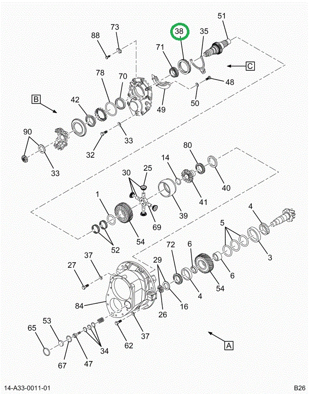 2518088C91 DIFFERNTIAL, INNER AXLE