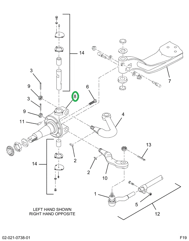 2518200C91 Knuckle, Steering Left